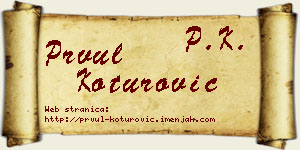 Prvul Koturović vizit kartica